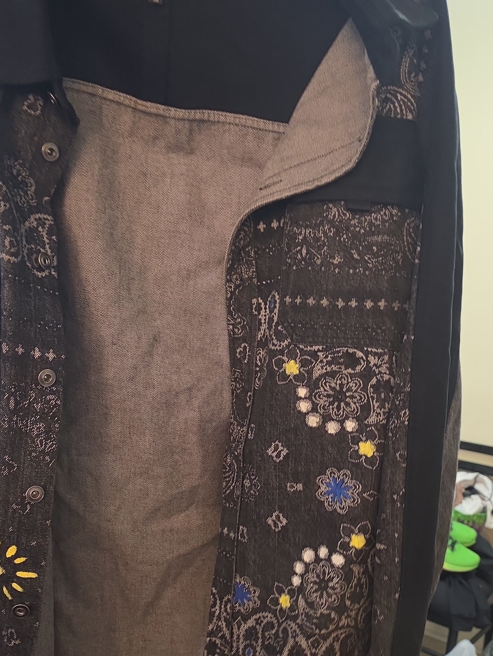 Hudson Jeans Black Jacket with Floral Embroidery